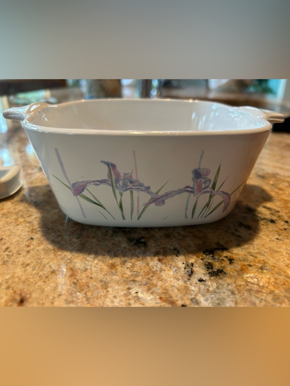 Corningware P-43-B “Shadow Iris” 5”x5” Petite dishes w/handles Set of (2).